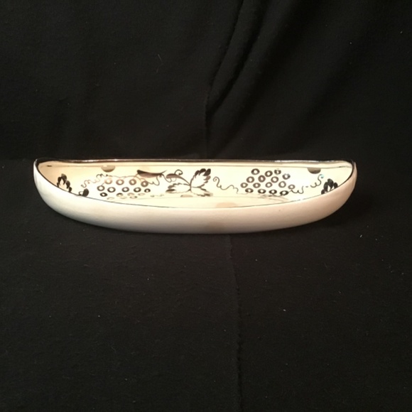 Vintage 2 piece Grays Pottery Porcelain Paint Silver & White Creamer & Server - Picture 10 of 13